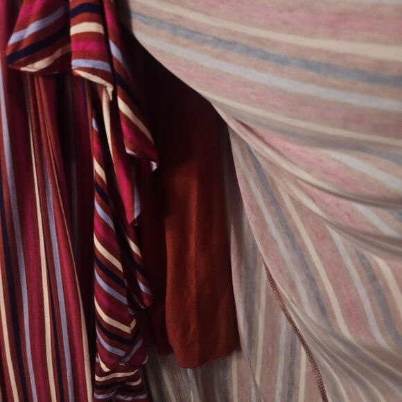 Anthro Maeve Gabriela Ruffled Maxi Dress Size S Colorful Heavy Jersey Knit - Picture 5 of 9